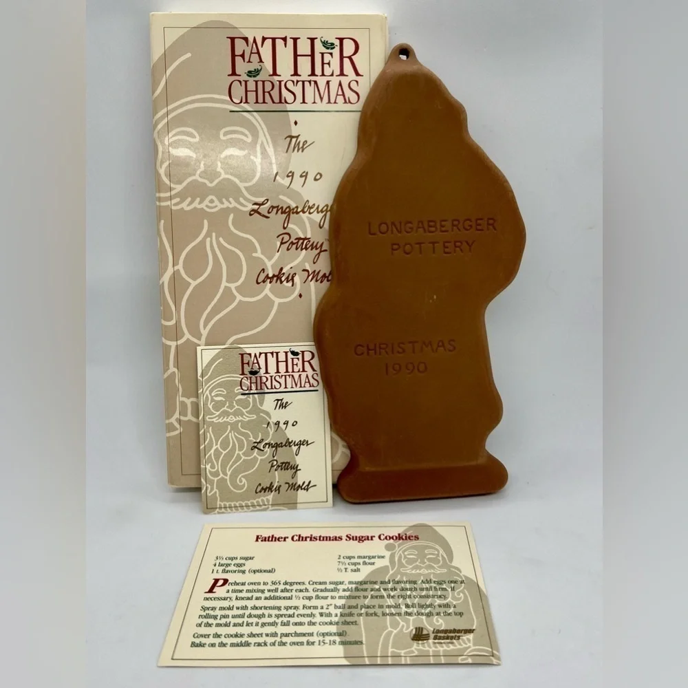 Vintage 1990 Large Longaberger Father Christmas Cookie Mold
